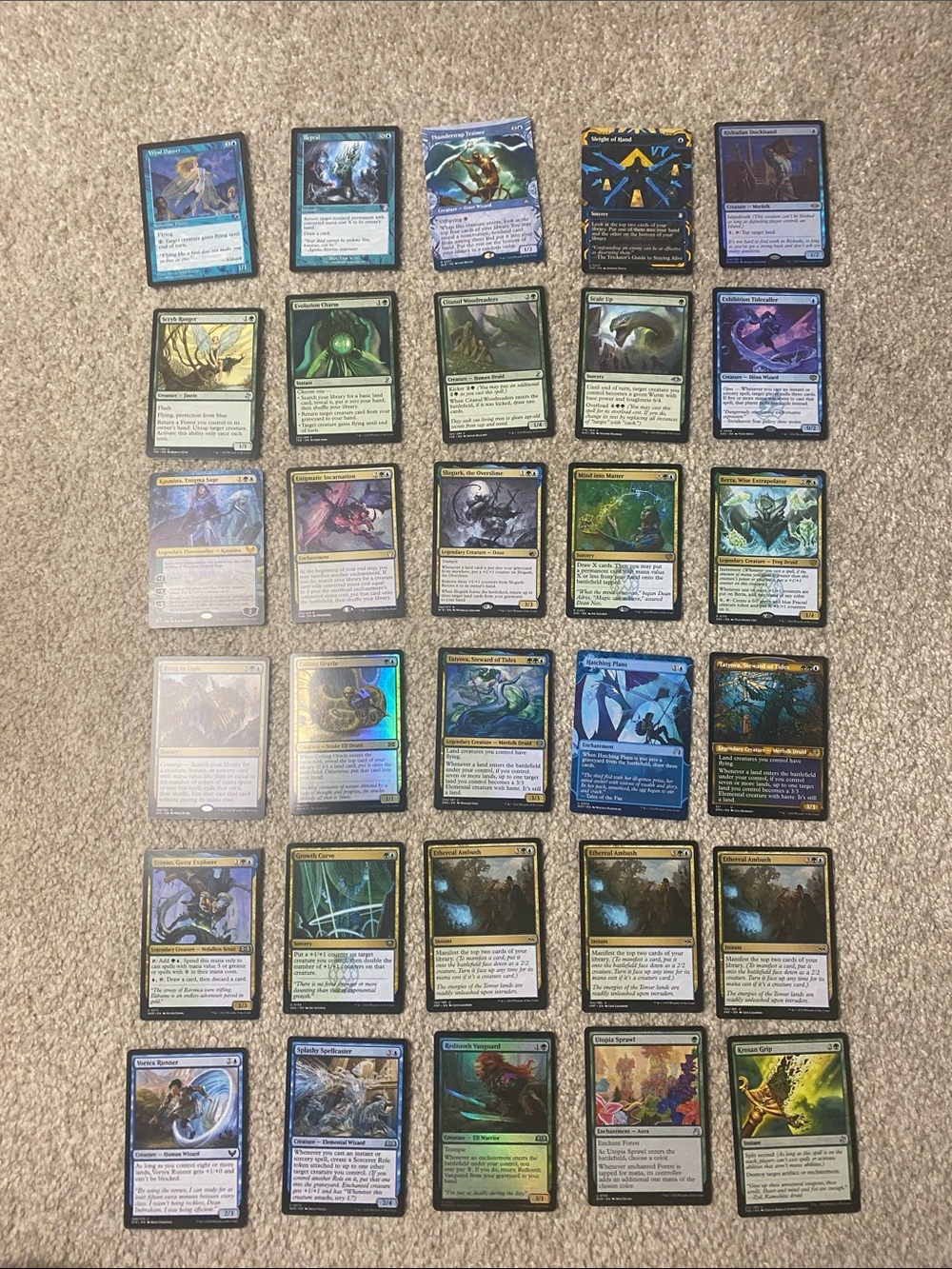 Magic Card Lot - 30 Blue/Green Assorted Cards